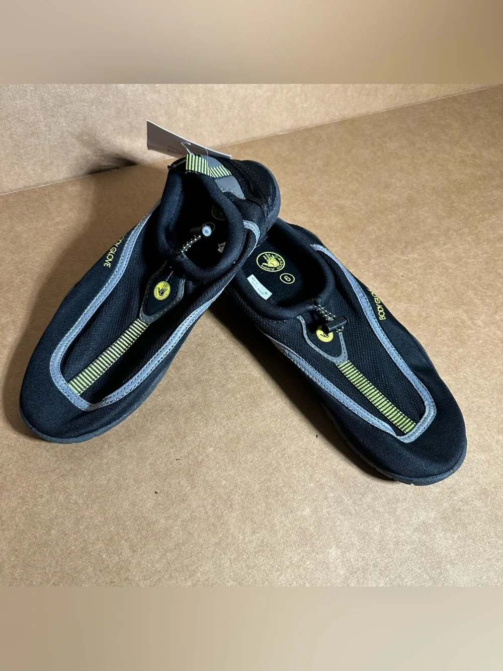 Boys Water Shoes Size 6, Black, Quick-Dry Slip-On, New